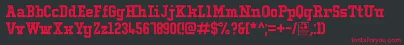 Шрифт TypoCollegeLcDemo – красные шрифты на чёрном фоне