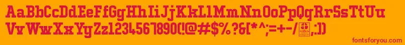 TypoCollegeLcDemo Font – Red Fonts on Orange Background