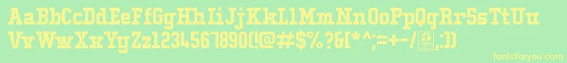 TypoCollegeLcDemo Font – Yellow Fonts on Green Background
