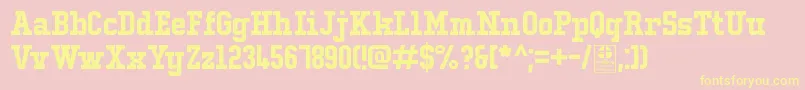 TypoCollegeLcDemo Font – Yellow Fonts on Pink Background