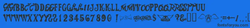 Aerosmith Font – Black Fonts on Blue Background