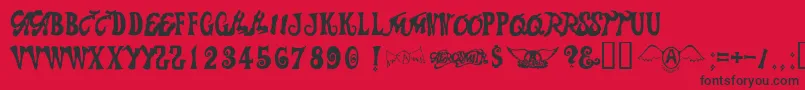 Aerosmith Font – Black Fonts on Red Background