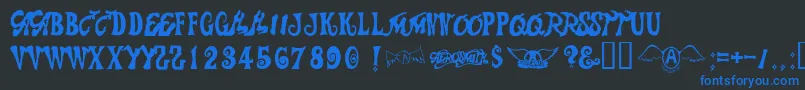 Aerosmith Font – Blue Fonts on Black Background