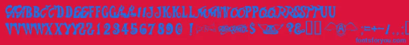 Aerosmith Font – Blue Fonts on Red Background
