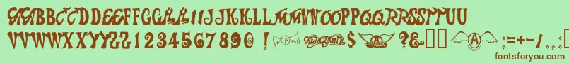 Aerosmith Font – Brown Fonts on Green Background