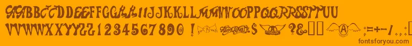 Aerosmith Font – Brown Fonts on Orange Background