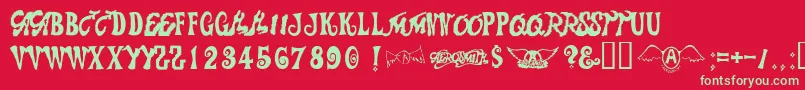 Aerosmith Font – Green Fonts on Red Background