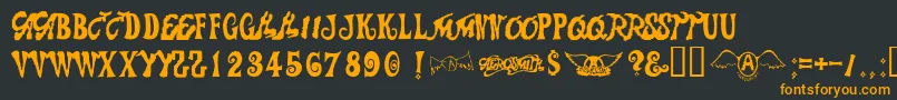 Aerosmith Font – Orange Fonts on Black Background