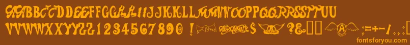 Aerosmith Font – Orange Fonts on Brown Background