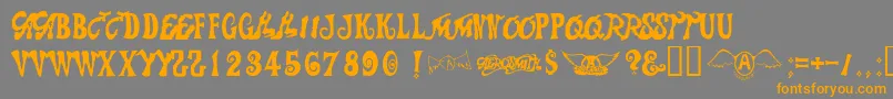 Aerosmith Font – Orange Fonts on Gray Background