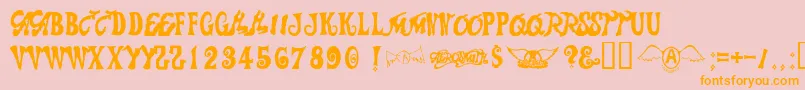 Aerosmith Font – Orange Fonts on Pink Background