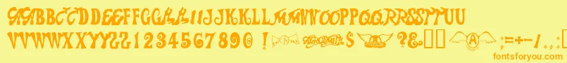 Aerosmith Font – Orange Fonts on Yellow Background
