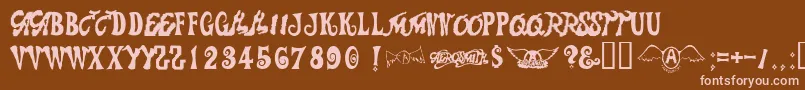 Aerosmith Font – Pink Fonts on Brown Background