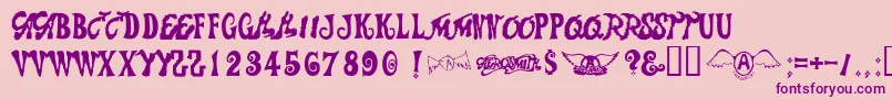 Aerosmith Font – Purple Fonts on Pink Background