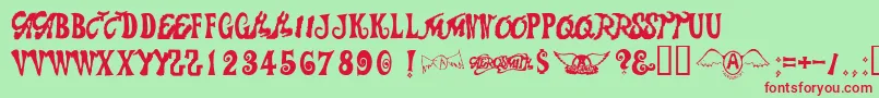Aerosmith Font – Red Fonts on Green Background