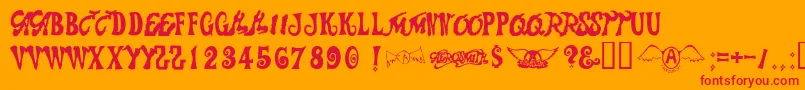 Aerosmith Font – Red Fonts on Orange Background
