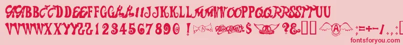 Aerosmith Font – Red Fonts on Pink Background