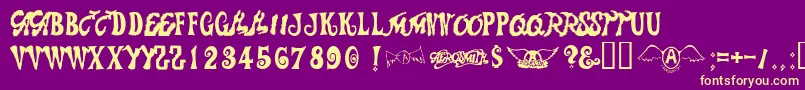 Aerosmith Font – Yellow Fonts on Purple Background