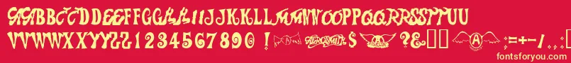 Aerosmith Font – Yellow Fonts on Red Background