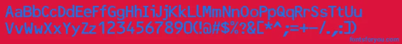 OpticalbdbNormal Font – Blue Fonts on Red Background