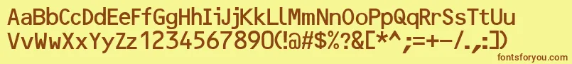 OpticalbdbNormal Font – Brown Fonts on Yellow Background