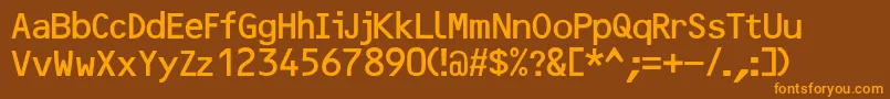 フォントOpticalbdbNormal – オレンジ色の文字が茶色の背景にあります。
