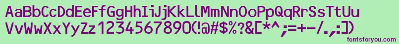 OpticalbdbNormal Font – Purple Fonts on Green Background