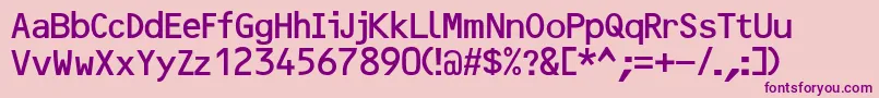 OpticalbdbNormal Font – Purple Fonts on Pink Background