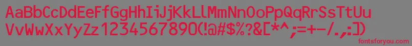 OpticalbdbNormal Font – Red Fonts on Gray Background