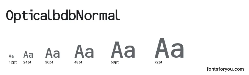 OpticalbdbNormal Font Sizes