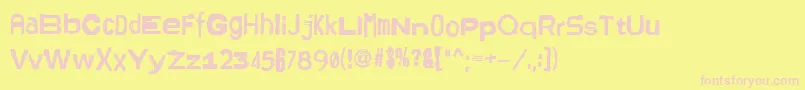 Amster1-Schriftart – Rosa Schriften auf gelbem Hintergrund