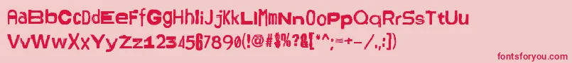 Fonte Amster1 – fontes vermelhas em um fundo rosa