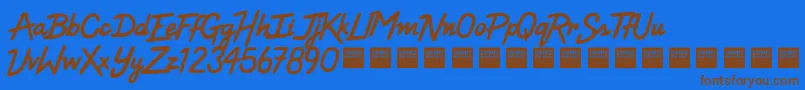 HighVoltageDemo Font – Brown Fonts on Blue Background