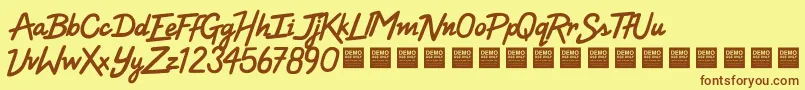 HighVoltageDemo Font – Brown Fonts on Yellow Background