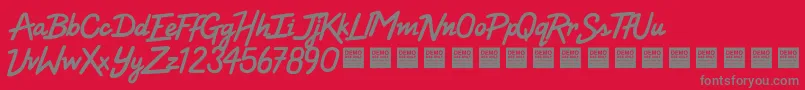 Fonte HighVoltageDemo – fontes cinzas em um fundo vermelho
