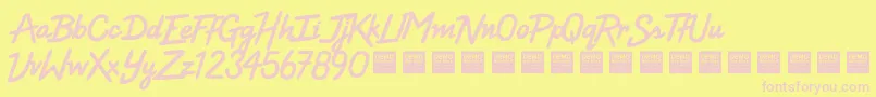 HighVoltageDemo Font – Pink Fonts on Yellow Background