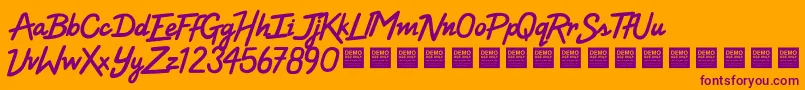 HighVoltageDemo Font – Purple Fonts on Orange Background