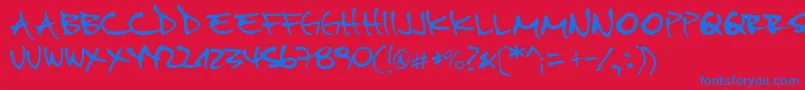Pipefont2 Font – Blue Fonts on Red Background