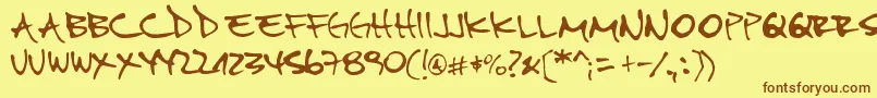 Pipefont2 Font – Brown Fonts on Yellow Background