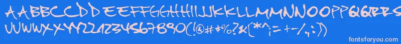Pipefont2 Font – Pink Fonts on Blue Background