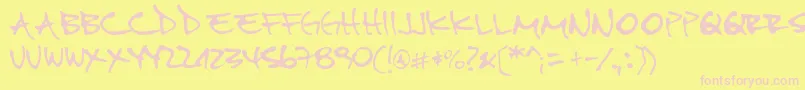Pipefont2 Font – Pink Fonts on Yellow Background