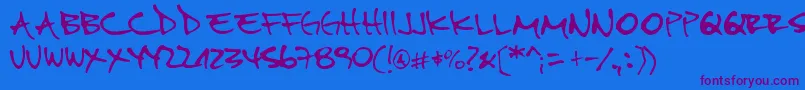 Pipefont2 Font – Purple Fonts on Blue Background
