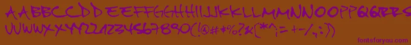 Pipefont2 Font – Purple Fonts on Brown Background