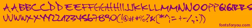 Pipefont2 Font – Purple Fonts on Orange Background