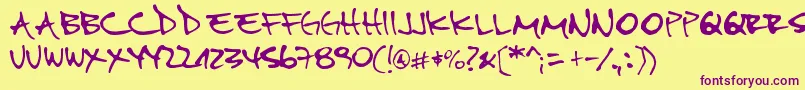 Pipefont2 Font – Purple Fonts on Yellow Background