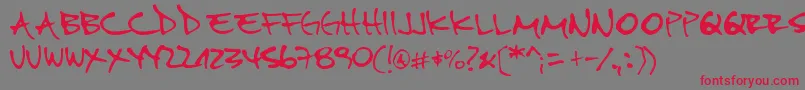 フォントPipefont2 – 赤い文字の灰色の背景