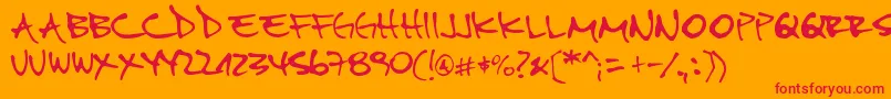 Pipefont2 Font – Red Fonts on Orange Background