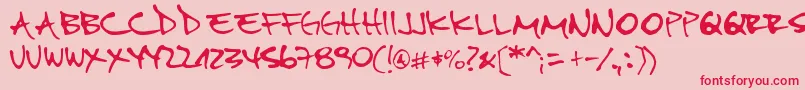 フォントPipefont2 – ピンクの背景に赤い文字