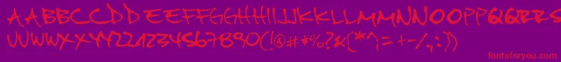 Pipefont2 Font – Red Fonts on Purple Background
