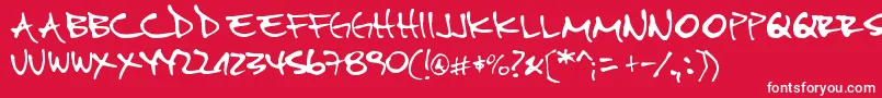 Pipefont2-fontti – valkoiset fontit punaisella taustalla